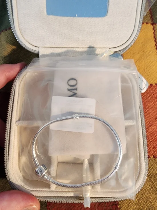 Pandora Silver Bracelet NEW, 2 Charms &  Jewelry Travel Case - Picture 12 of 16